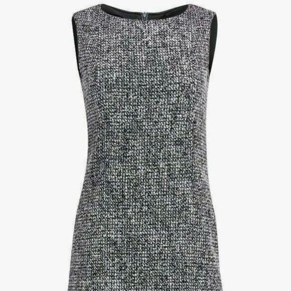 'S Max Mara Wool Blend Black, White, & Grey Sheath Dress 14 - Picture 1 of 6